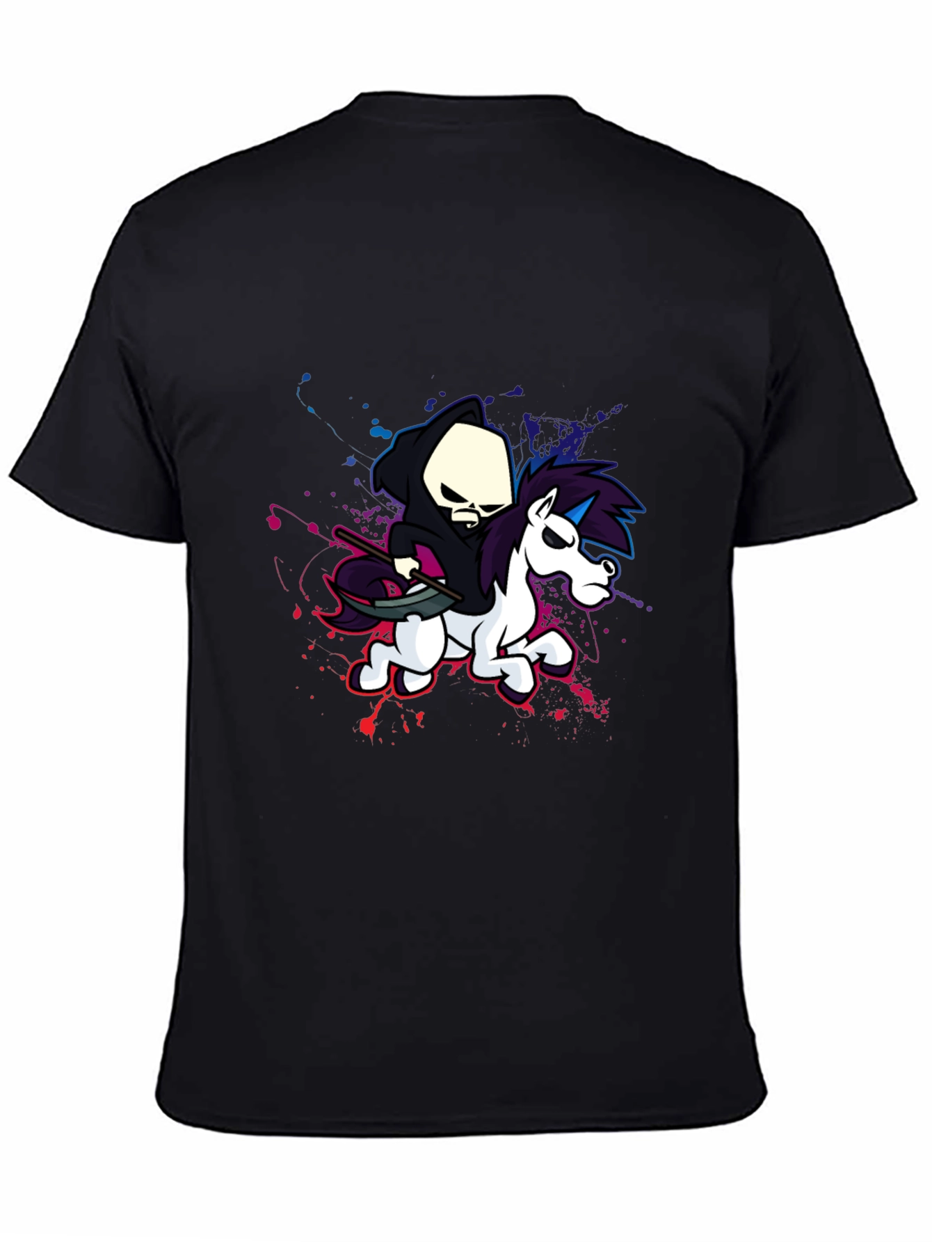 Grim Reaper Unicorn Graphic T-Shirt