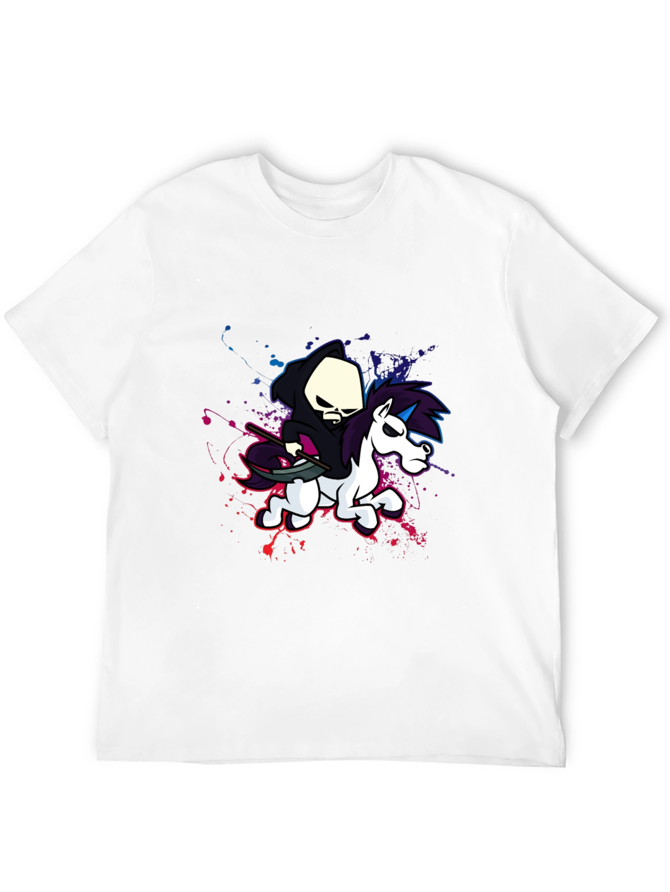 Grim Reaper Unicorn Graphic T-Shirt