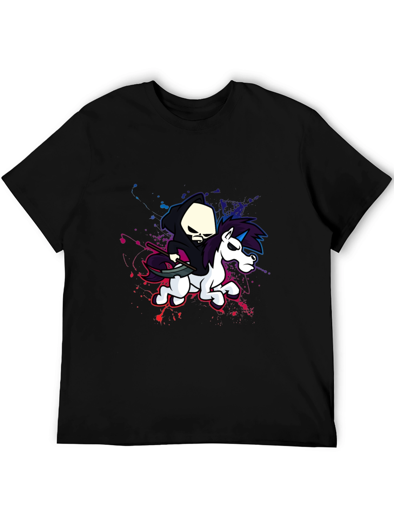 Grim Reaper Unicorn Graphic T-Shirt