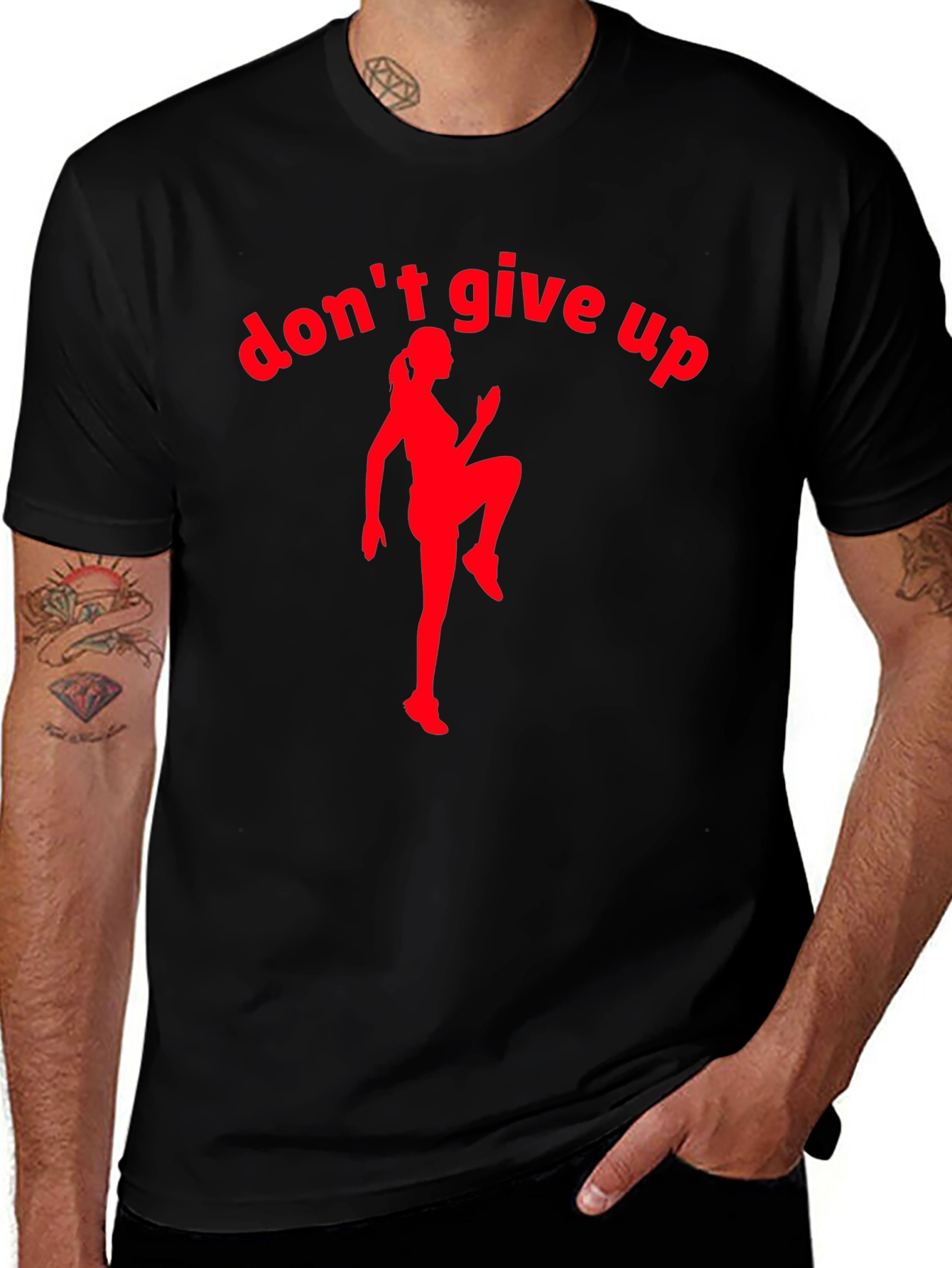 Dont Give Up! Black Graphic Tee