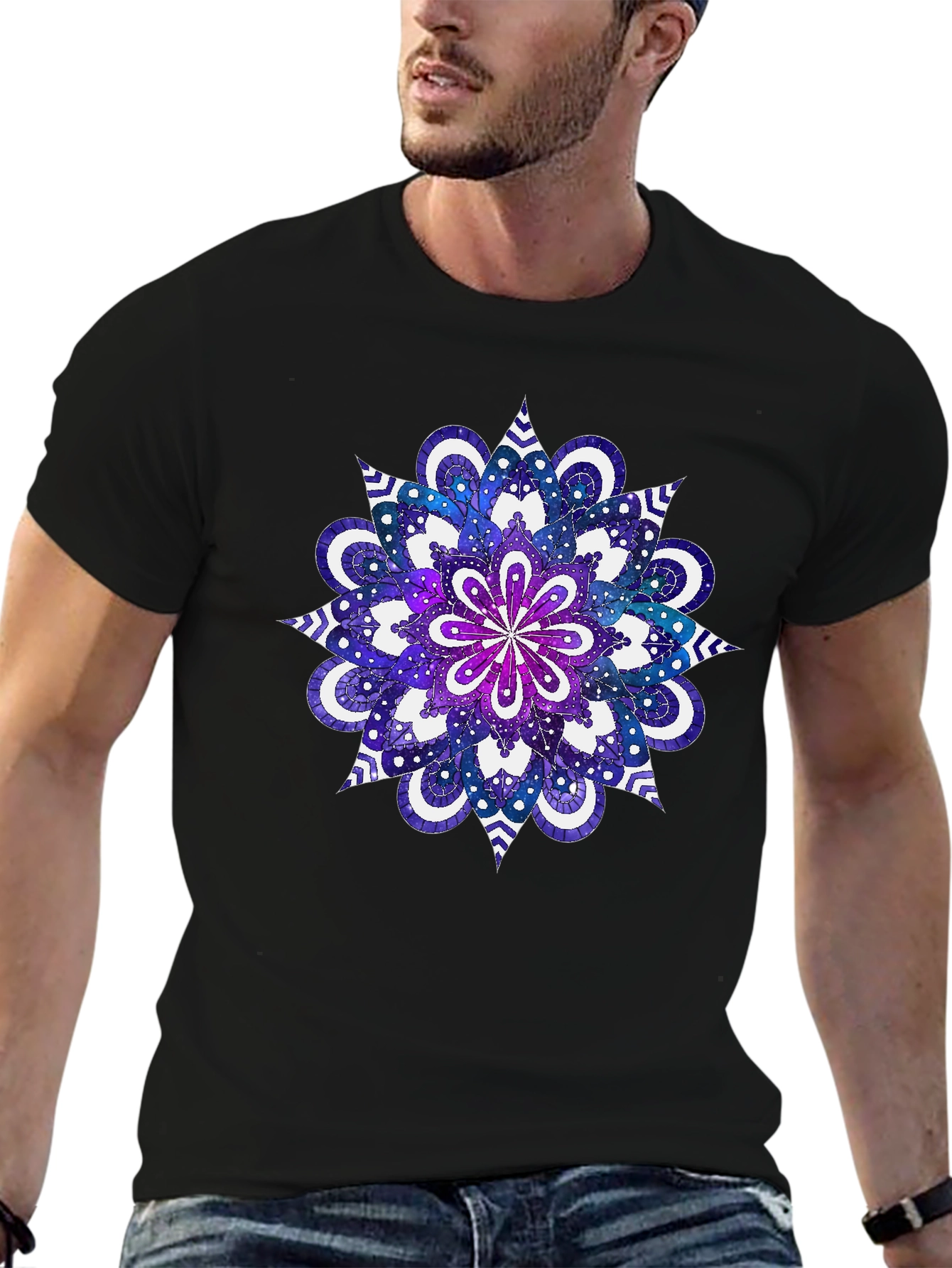 Galaxy Mandala Graphic Tee - Cosmic Style