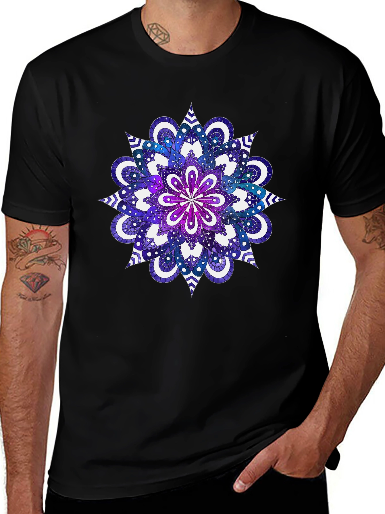 Galaxy Mandala Graphic Tee - Cosmic Style