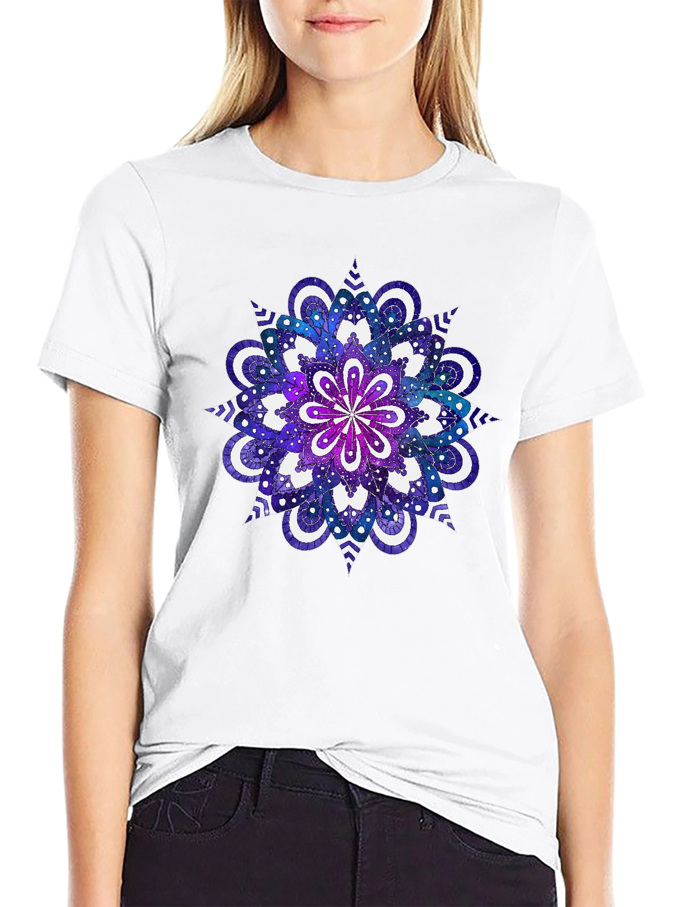 Galaxy Mandala Graphic Tee - Cosmic Style