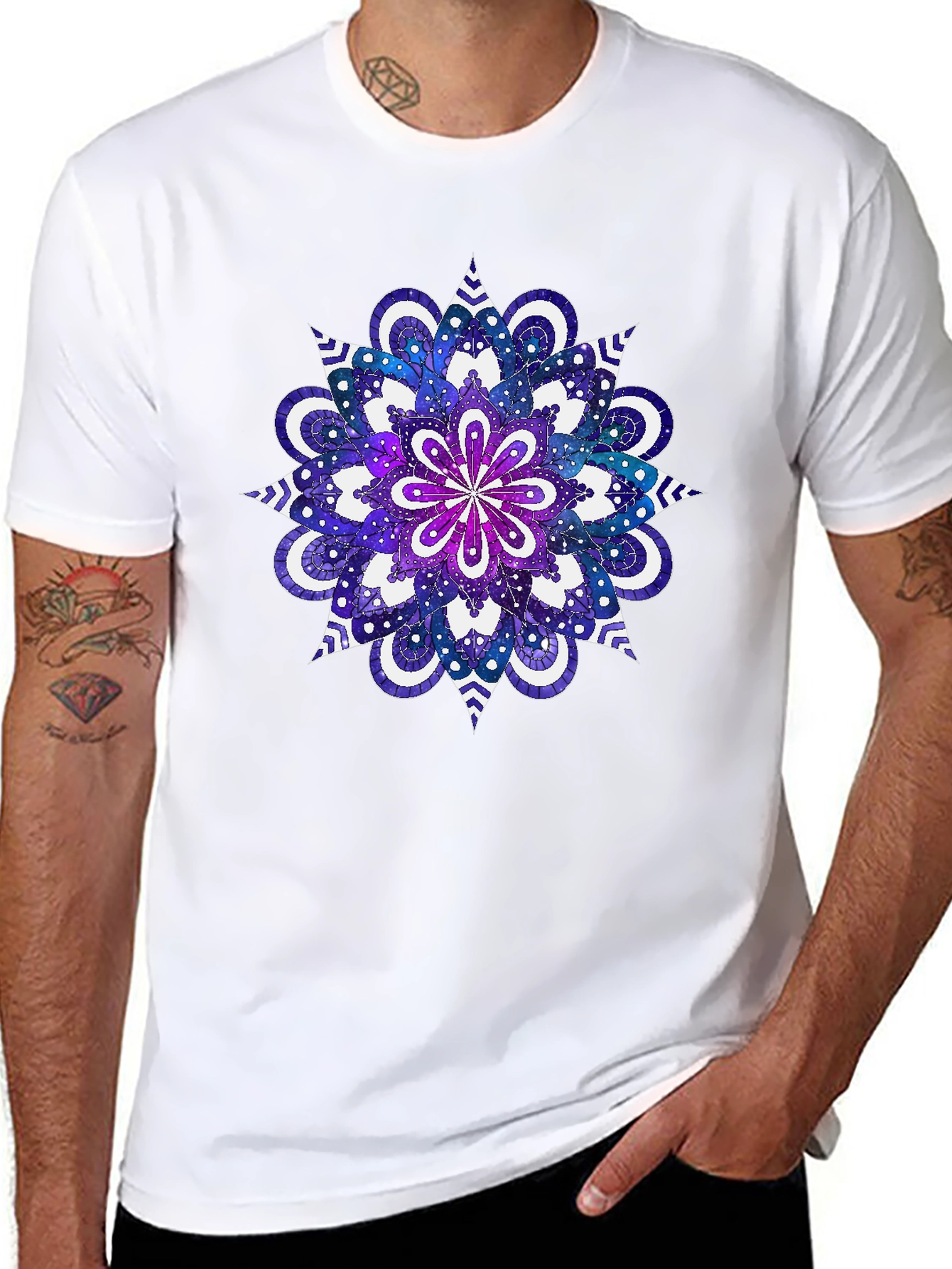 Galaxy Mandala Graphic Tee - Cosmic Style