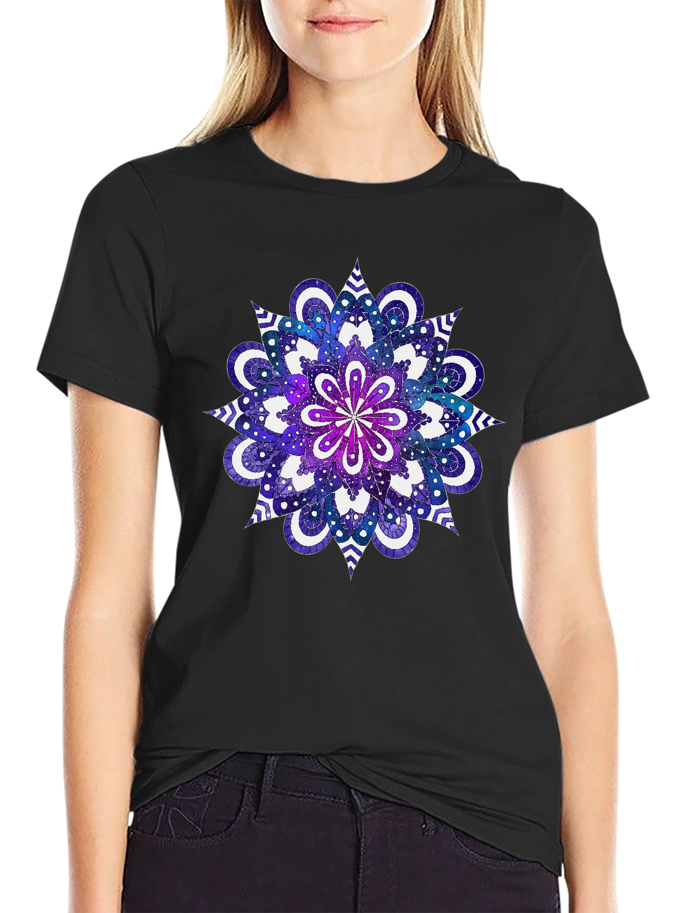 Galaxy Mandala Graphic Tee - Cosmic Style