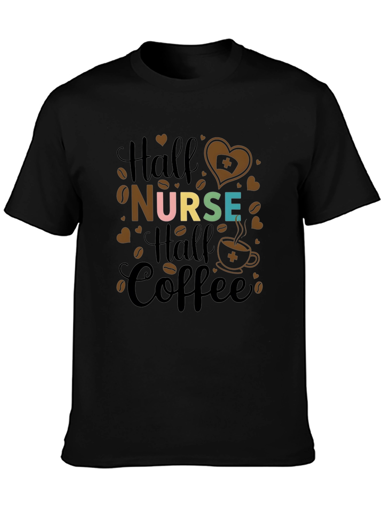 Half Nurse Half Coffee Graphic T-Shirt
