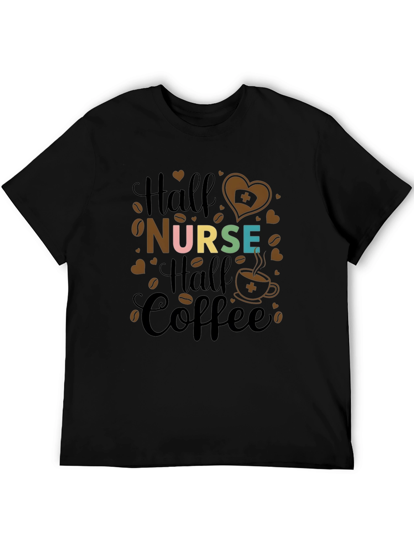 Half Nurse Half Coffee Graphic T-Shirt
