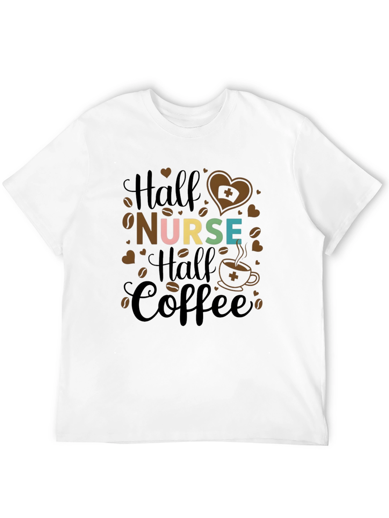Half Nurse Half Coffee Graphic T-Shirt
