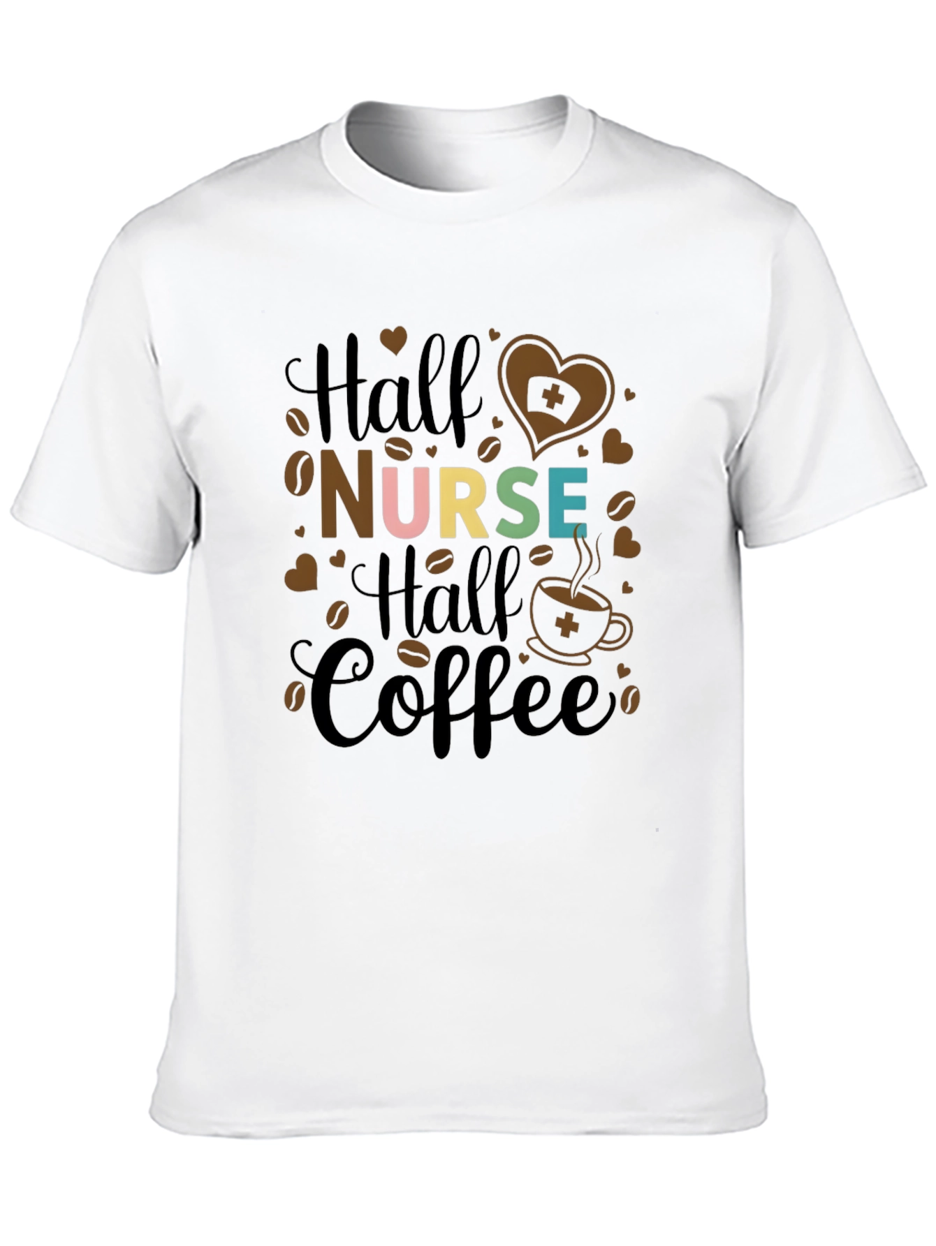 Half Nurse Half Coffee Graphic T-Shirt