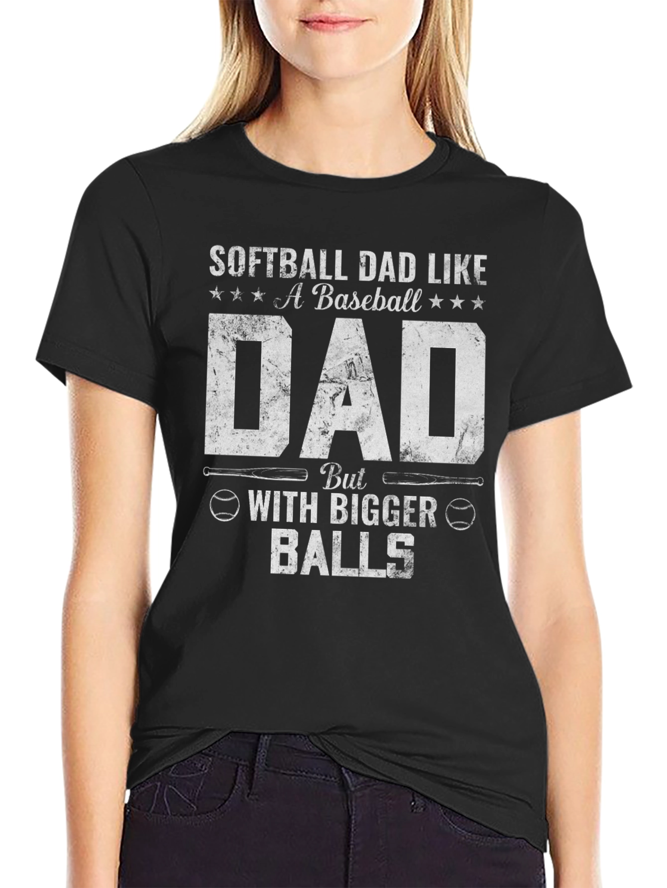 Softball Dad T-Shirt - Bigger Balls Funny Tee