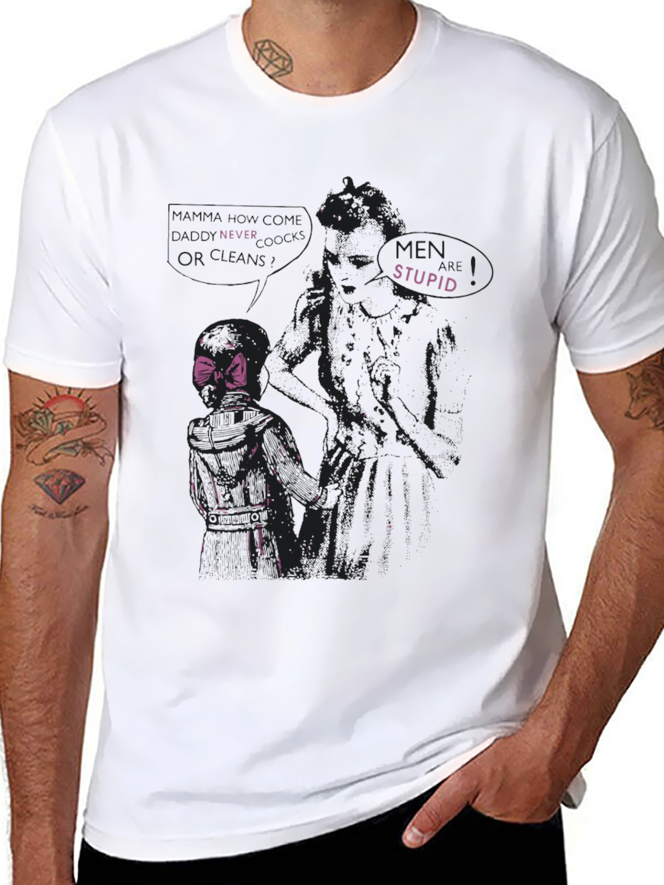 Edgy Graphic Tee - Never Trust Stupid Men