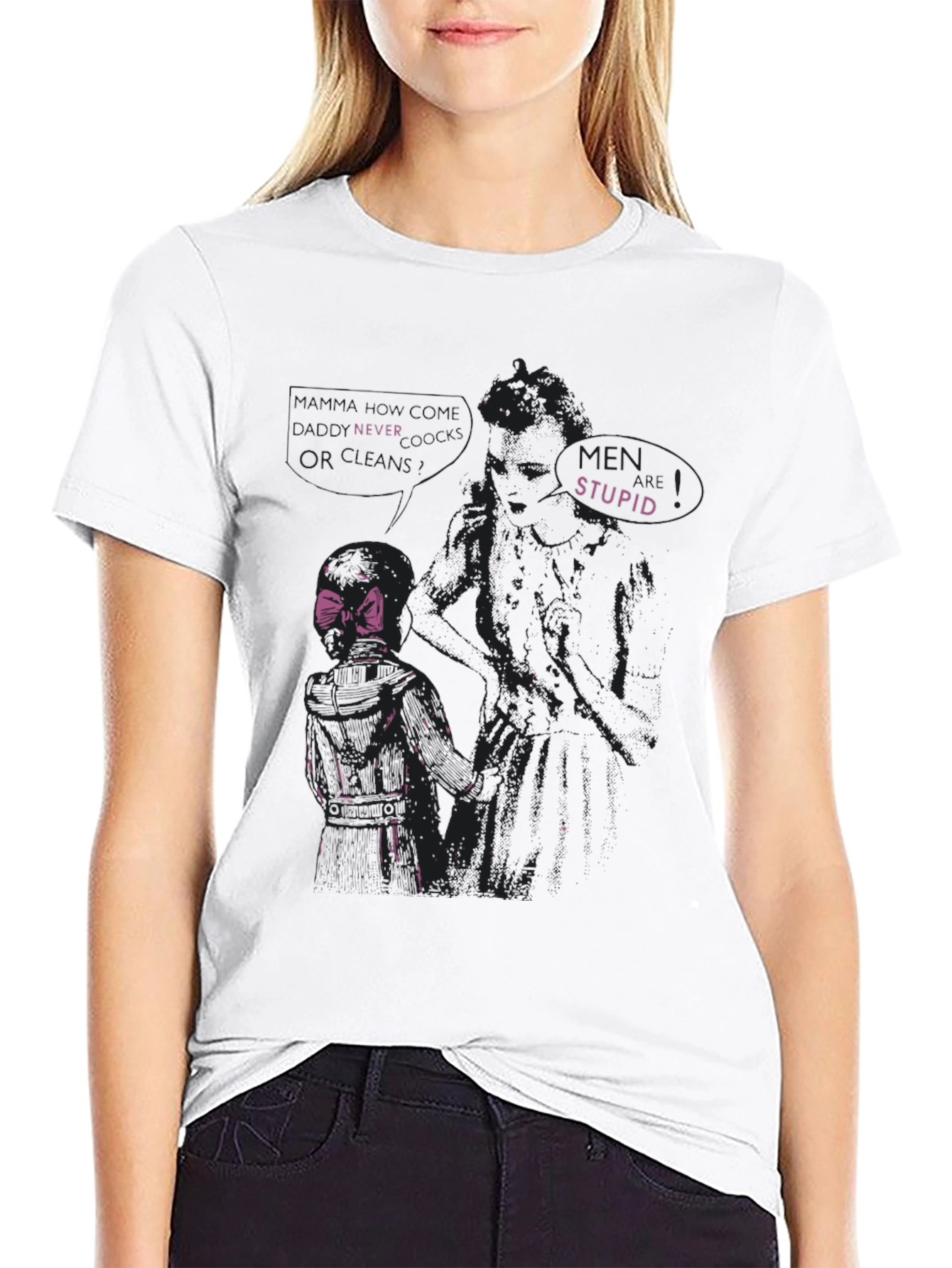 Edgy Graphic Tee - Never Trust Stupid Men