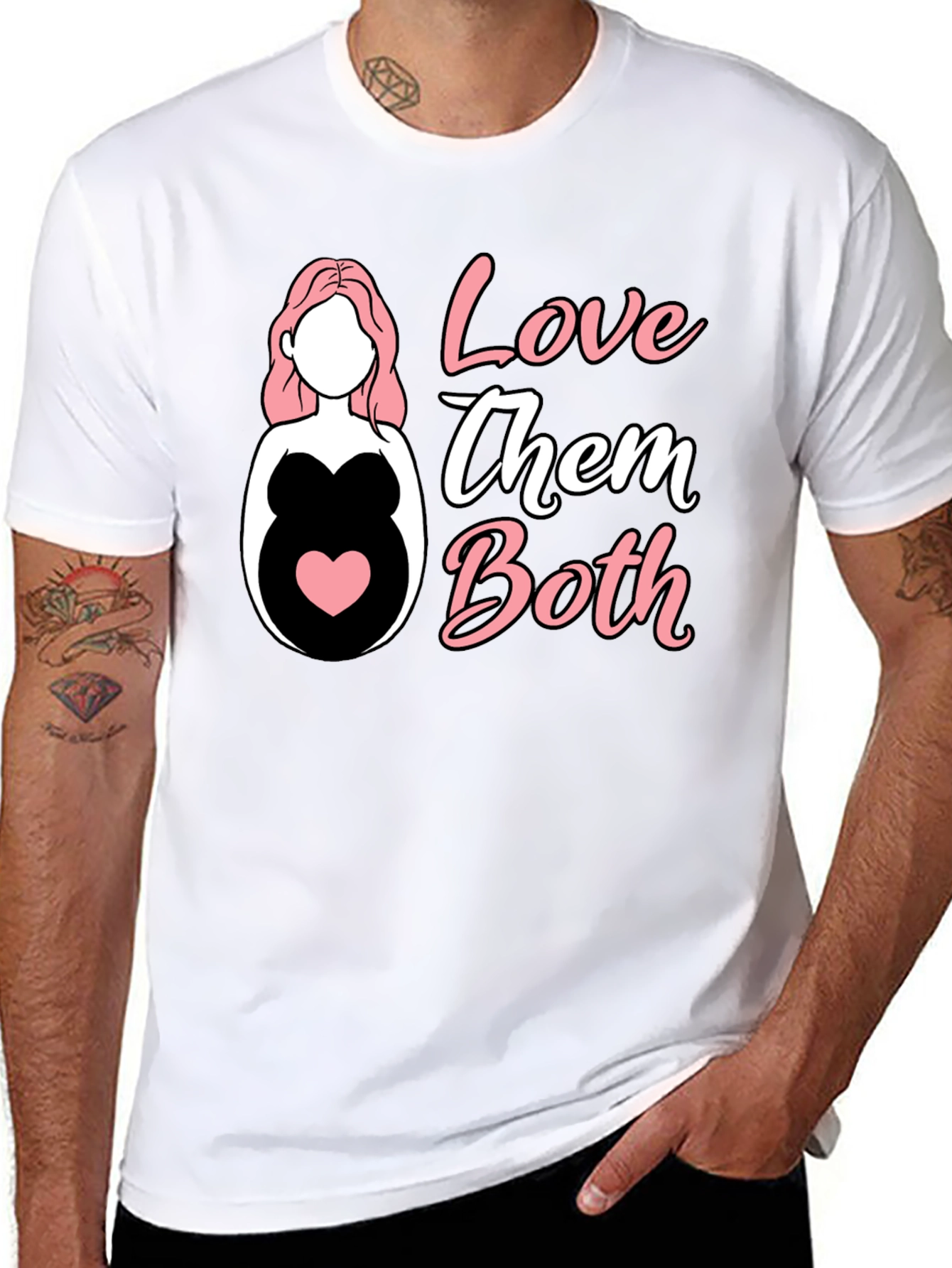 Love Them Both Pregnancy T-Shirt