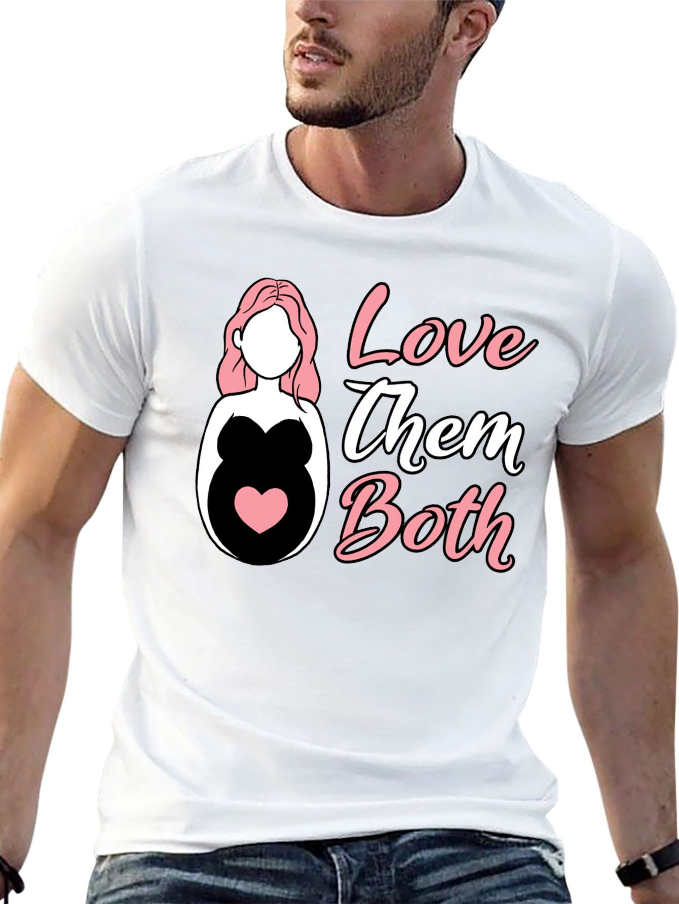 Love Them Both Pregnancy T-Shirt