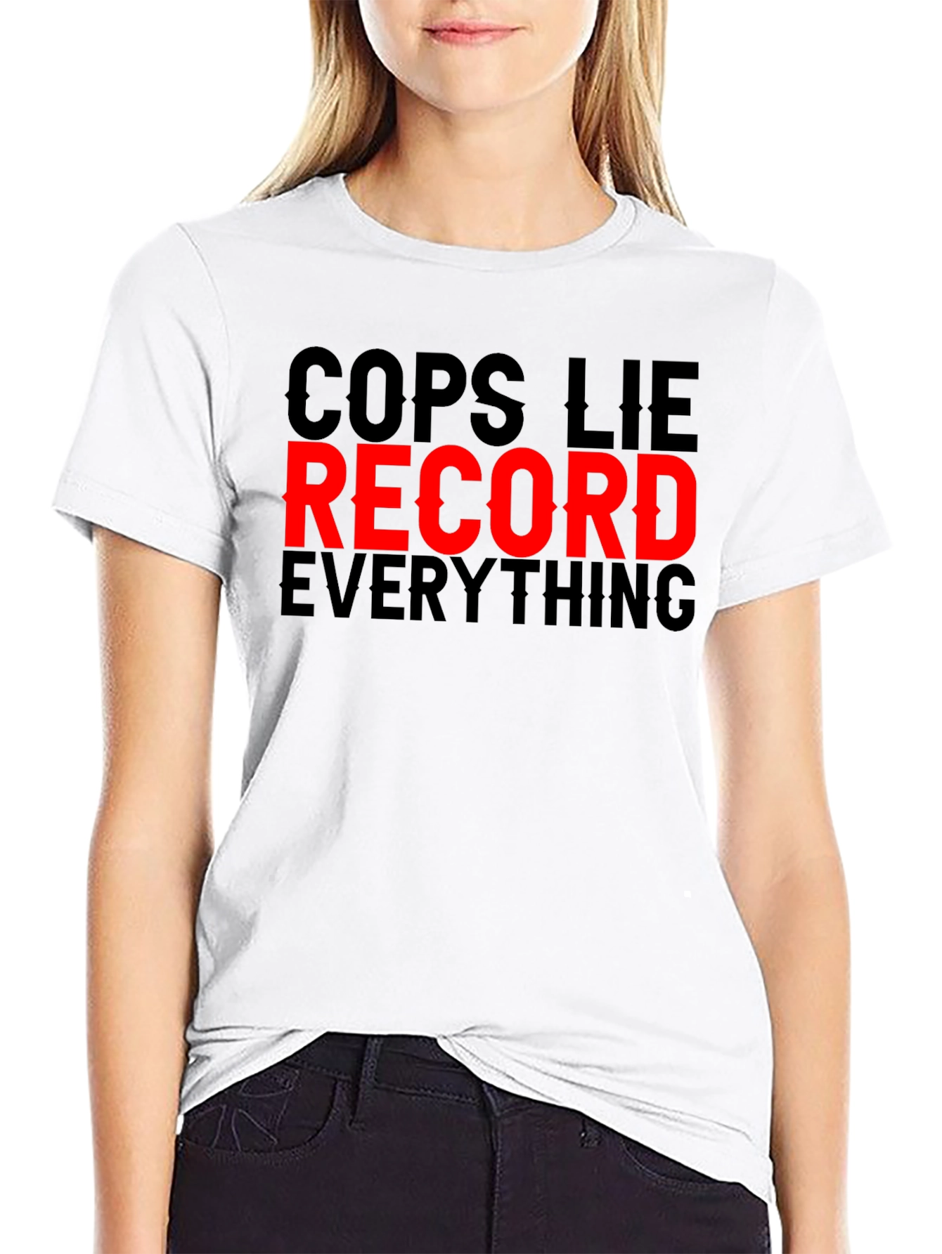Cops Lie Record Everything Graphic Tee