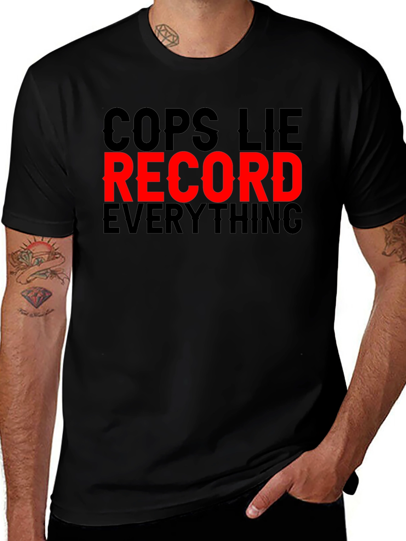 Cops Lie Record Everything Graphic Tee