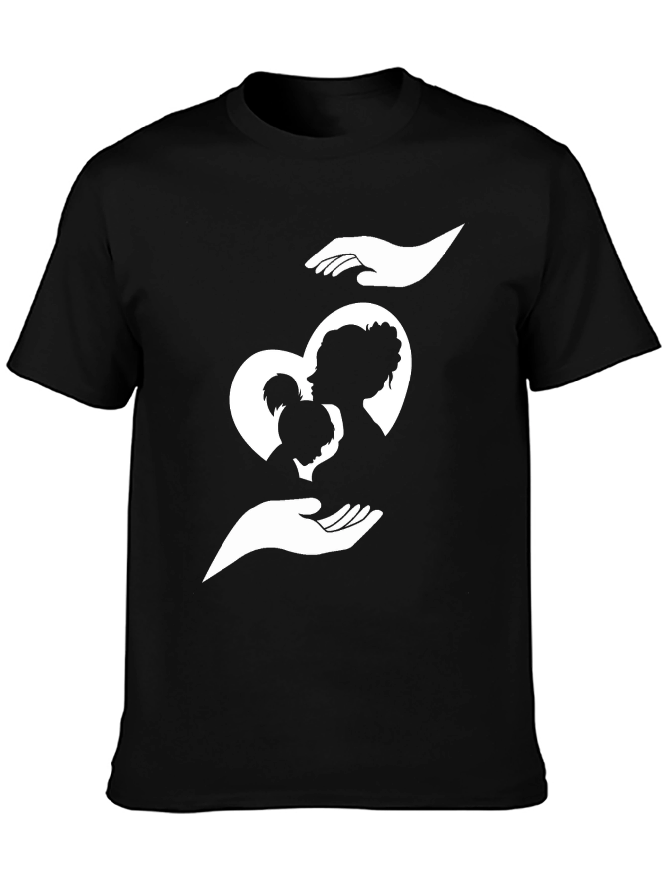 Mothers Love T-Shirt - Heart Silhouette Design