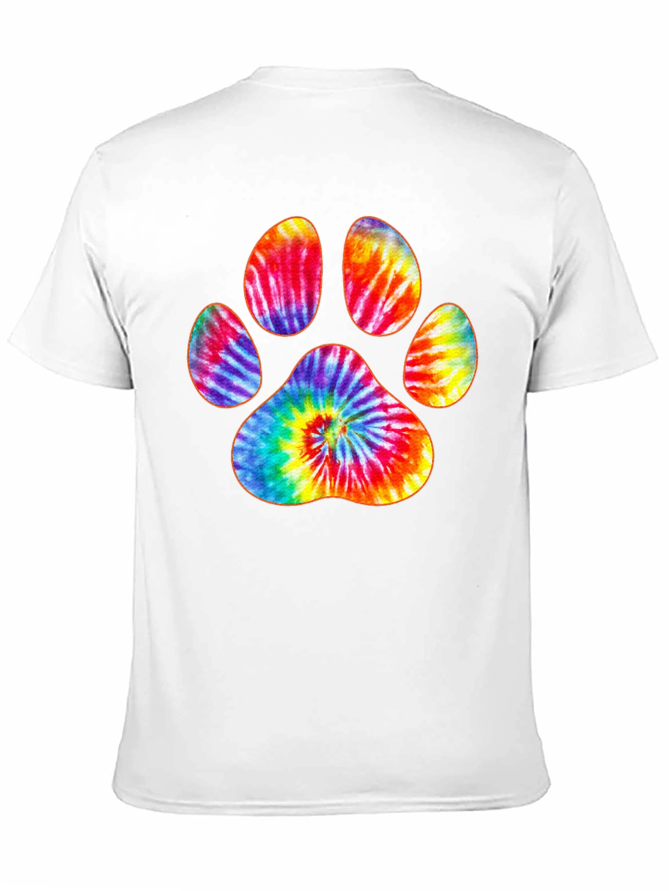 Tie-Dye Paw Print Black T-Shirt