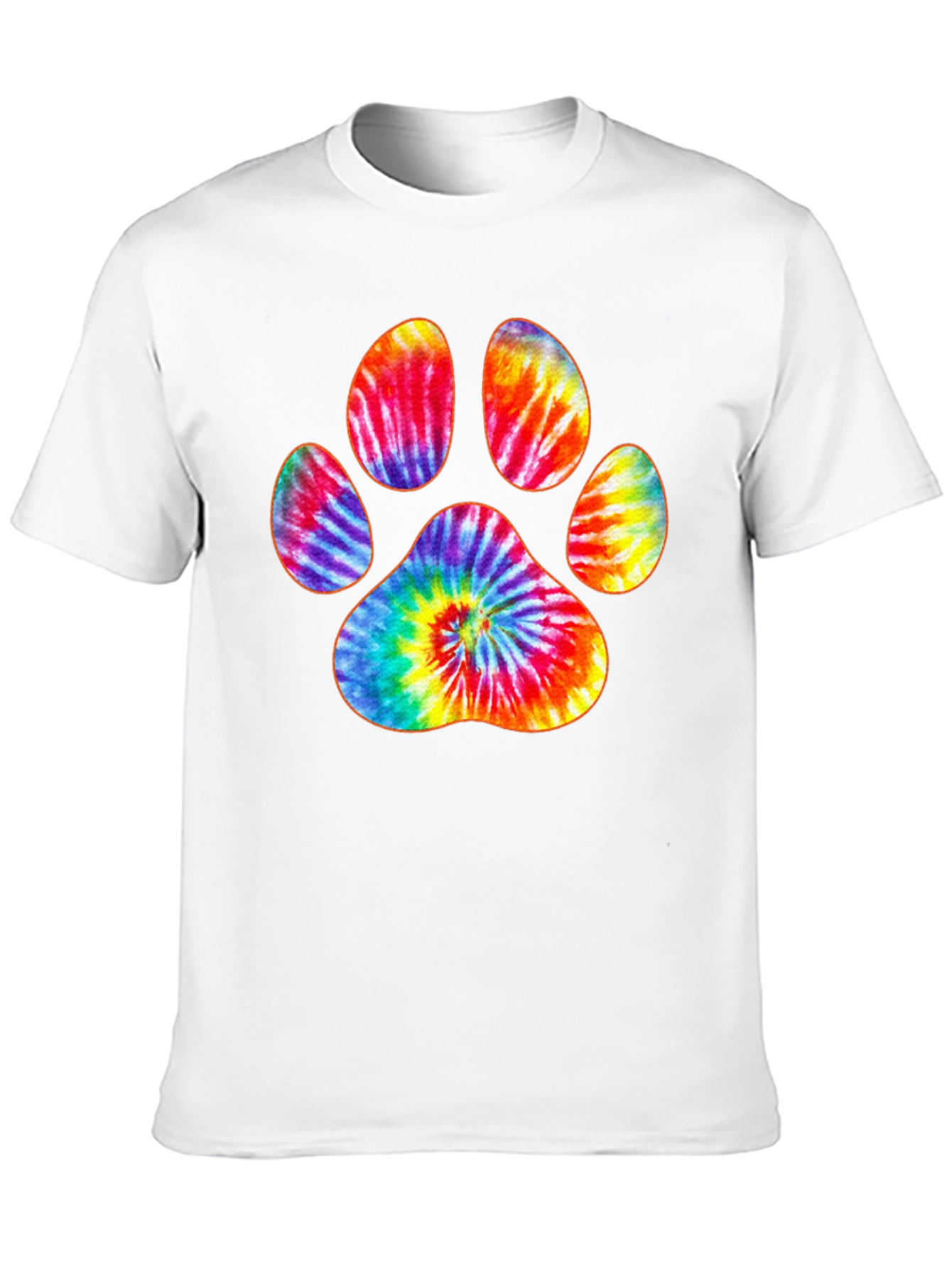 Tie-Dye Paw Print Black T-Shirt