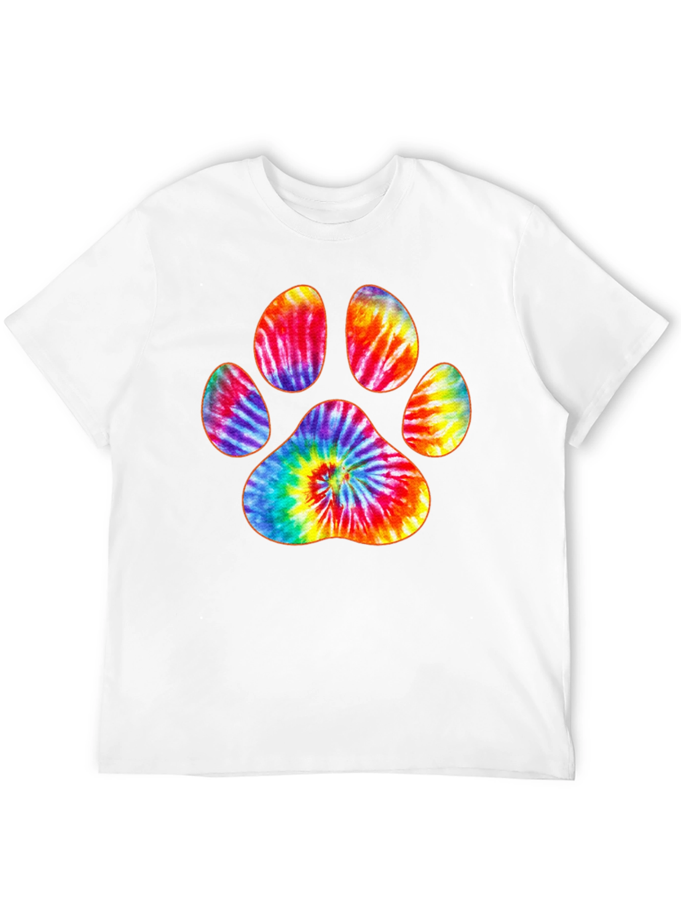 Tie-Dye Paw Print Black T-Shirt
