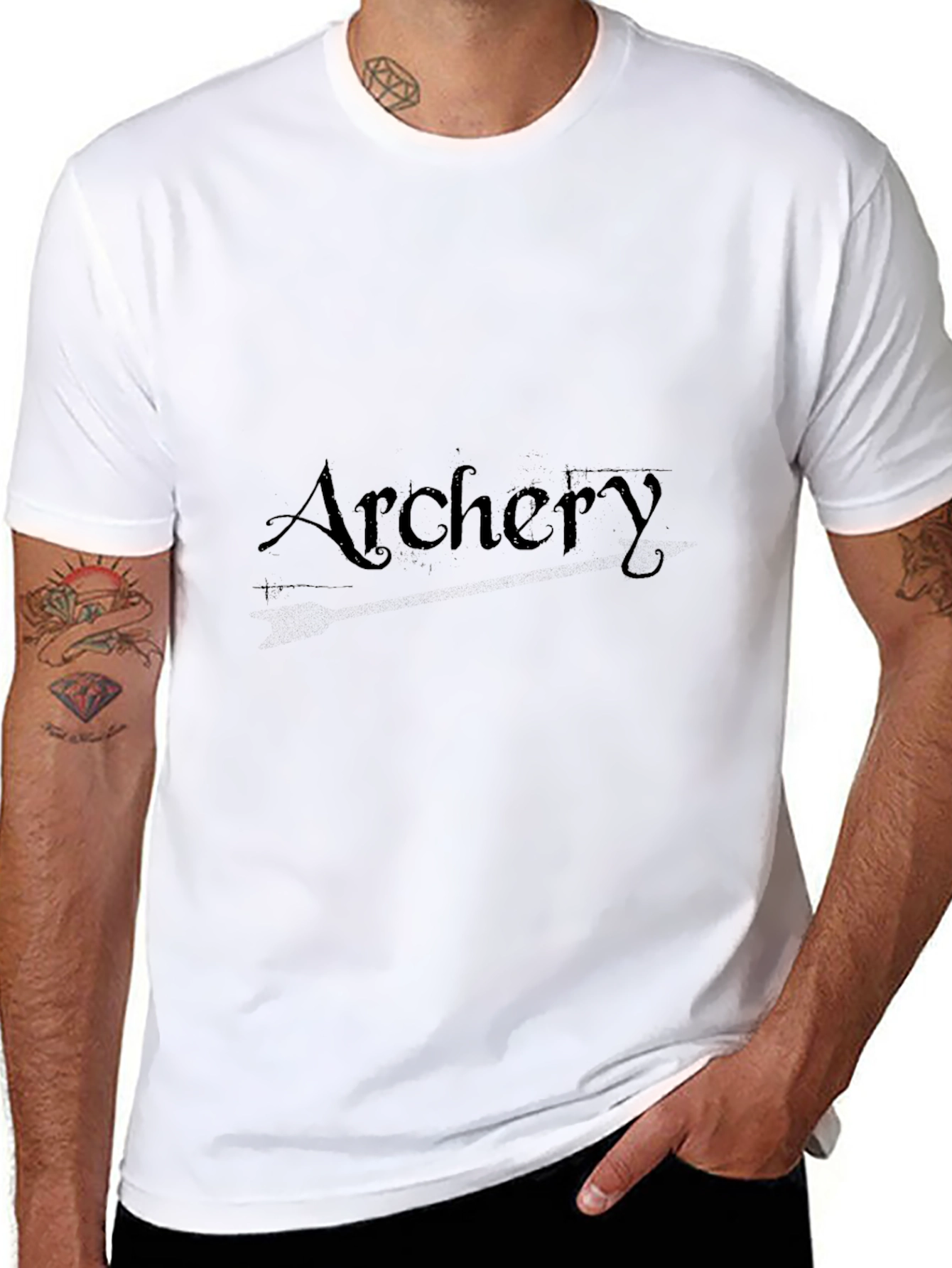 Archery Graphic Tee - Black Cotton T-Shirt