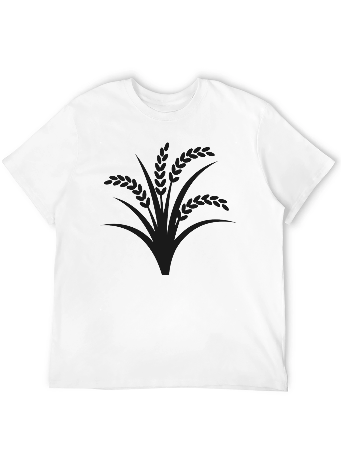 Mens Black Graphic Tee - Wheat Design