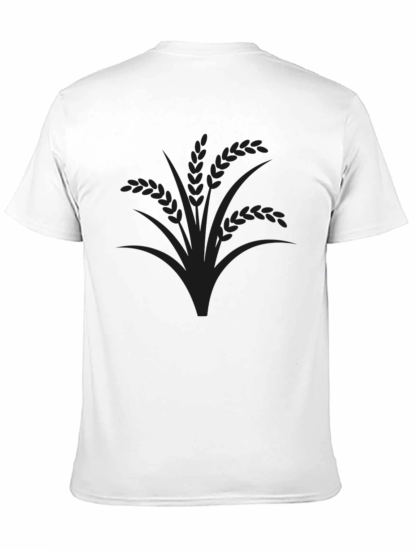 Mens Black Graphic Tee - Wheat Design