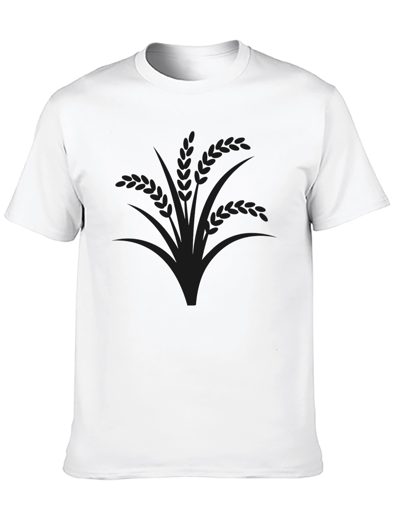 Mens Black Graphic Tee - Wheat Design