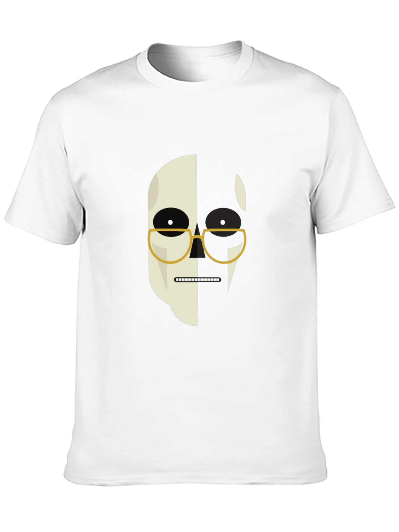 Abstract Face Graphic Print Mens Black T-Shirt