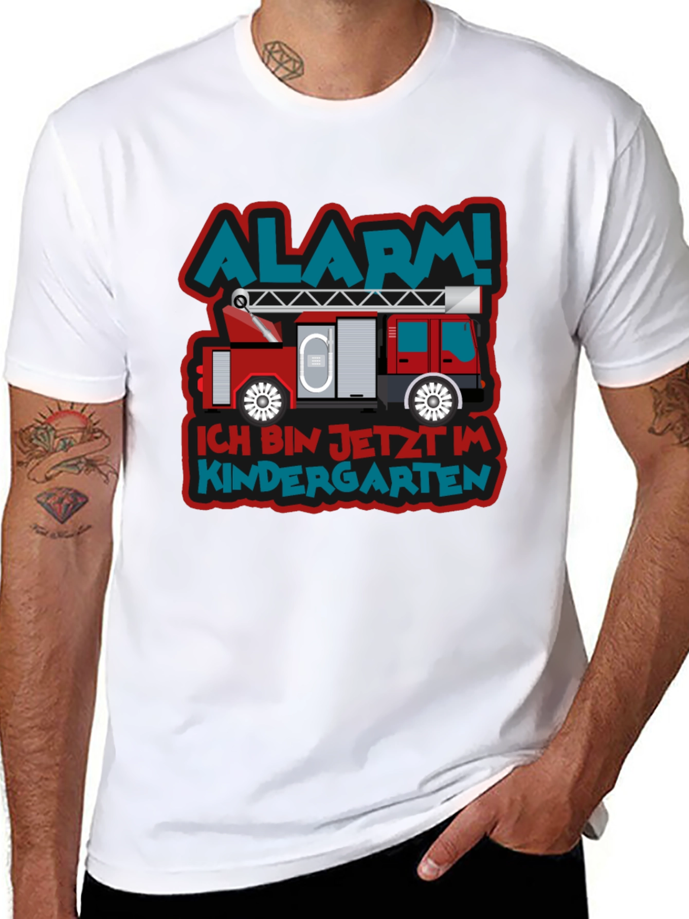 Alarm! Kindergarten Fire Truck T-Shirt