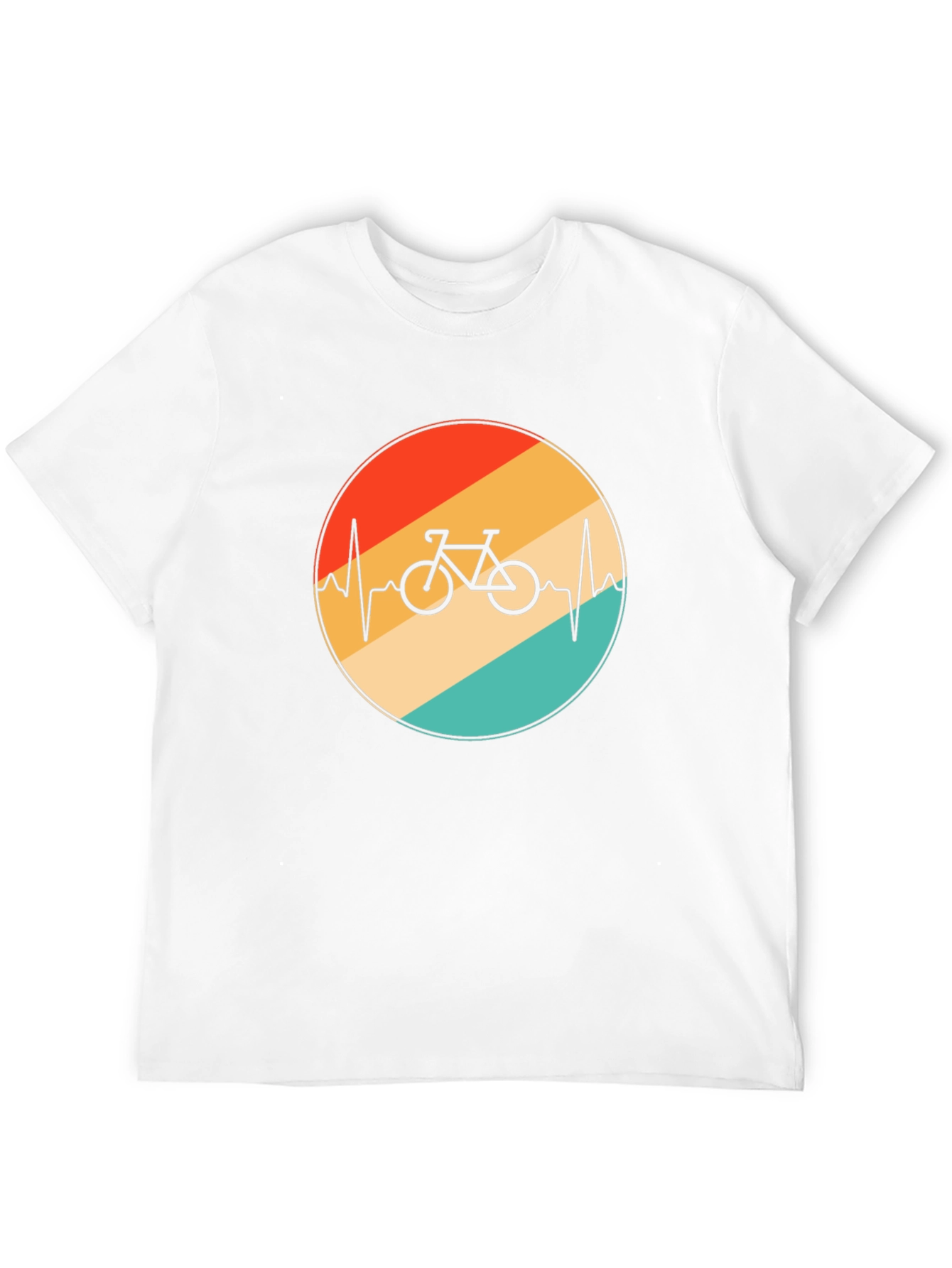 Retro Bike Heartbeat Graphic Tee - Black