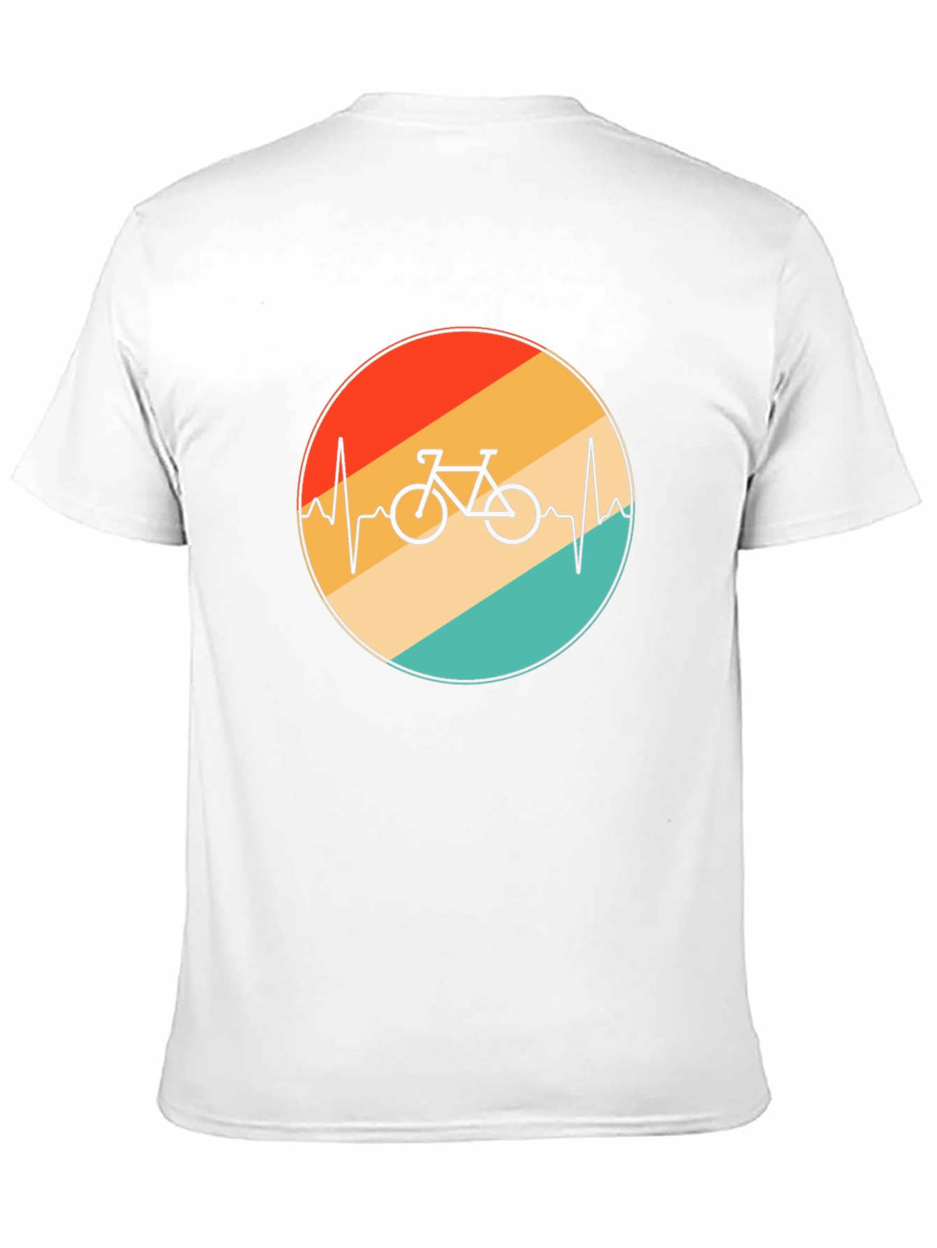 Retro Bike Heartbeat Graphic Tee - Black