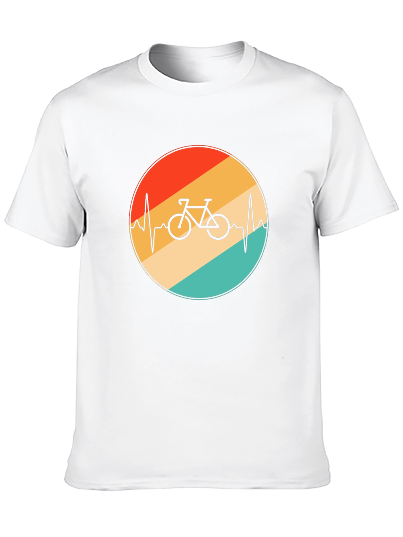 Retro Bike Heartbeat Graphic Tee - Black