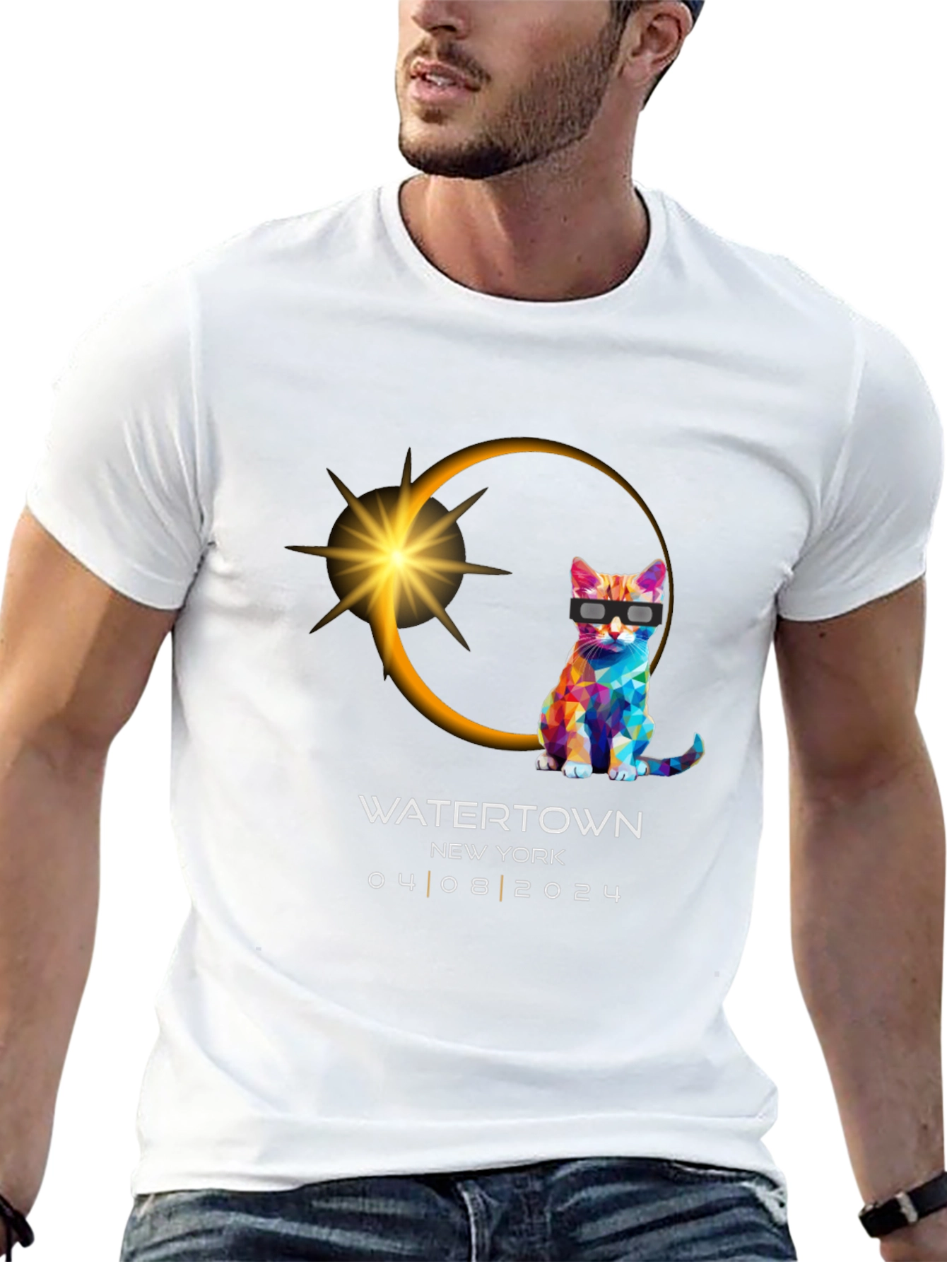 Total Solar Eclipse 2024 Souvenir T-Shirt - Watertown NY