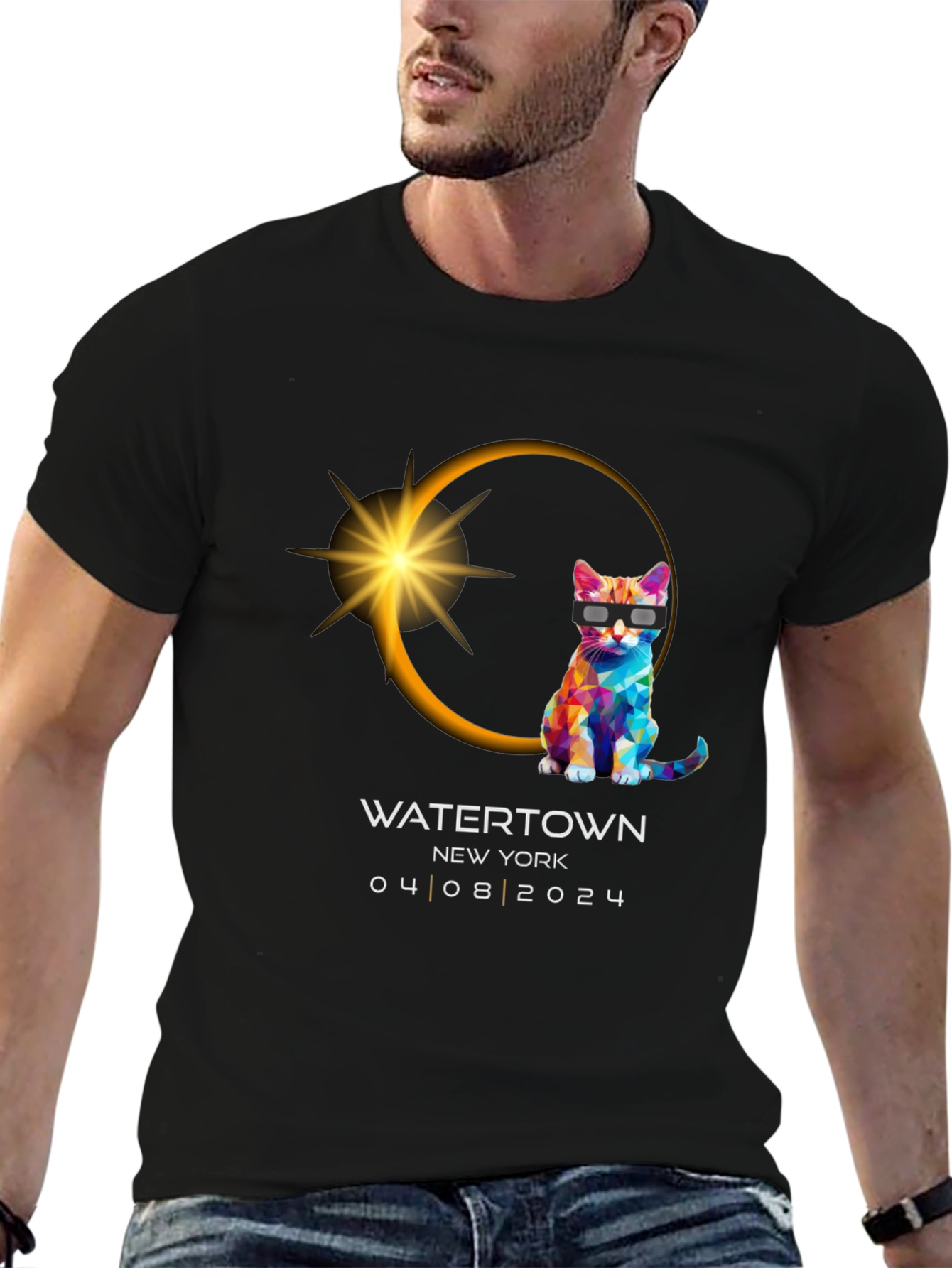 Total Solar Eclipse 2024 Souvenir T-Shirt - Watertown NY