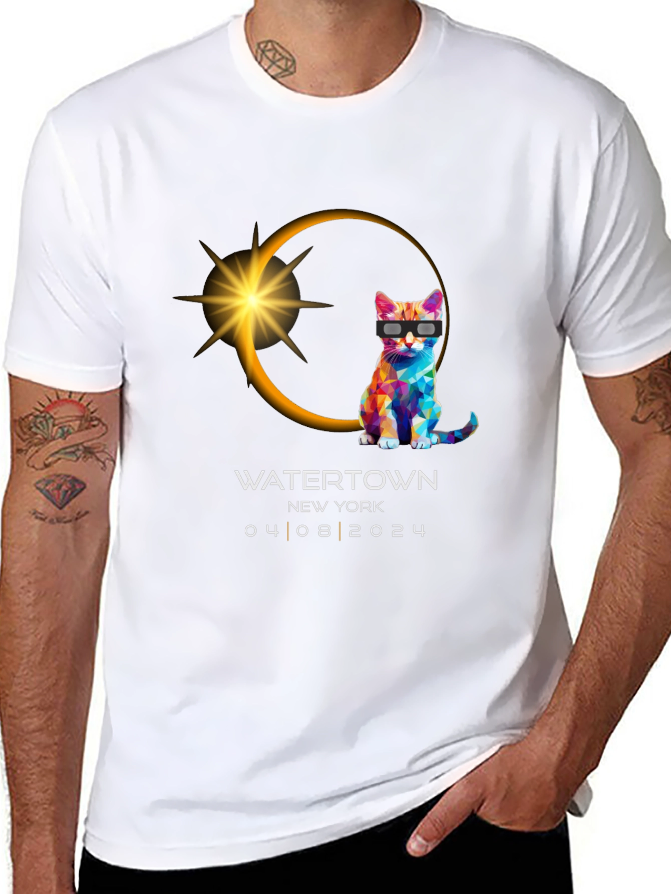 Total Solar Eclipse 2024 Souvenir T-Shirt - Watertown NY