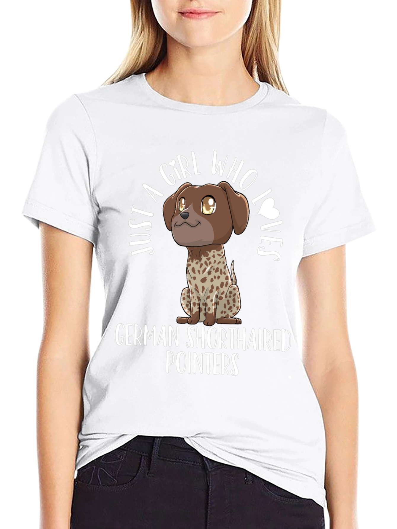 Girl Who Loves German Shorthaired Pointers T-Shirt