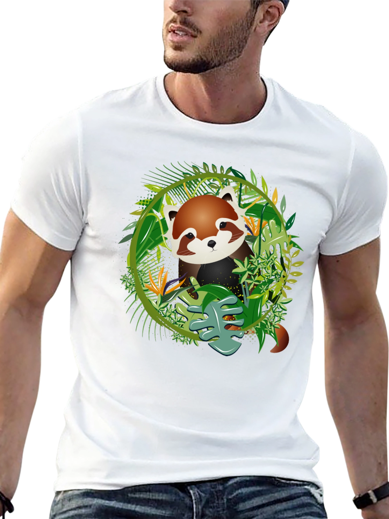 Red Panda Jungle Tee - Mens Graphic T-Shirt