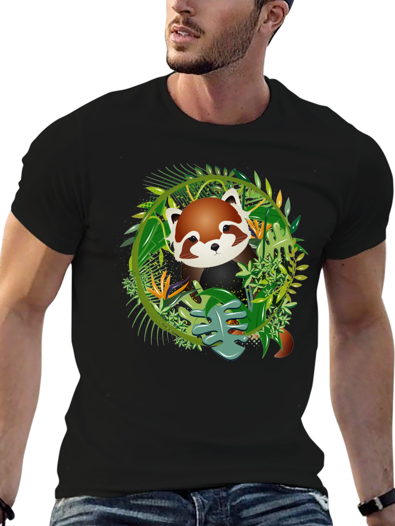 Red Panda Jungle Tee - Mens Graphic T-Shirt