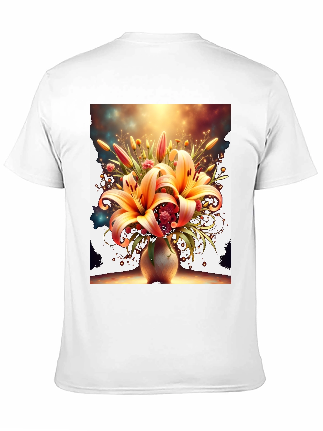 Floral Lily Graphic Tee - Artistic Design T-Shirt