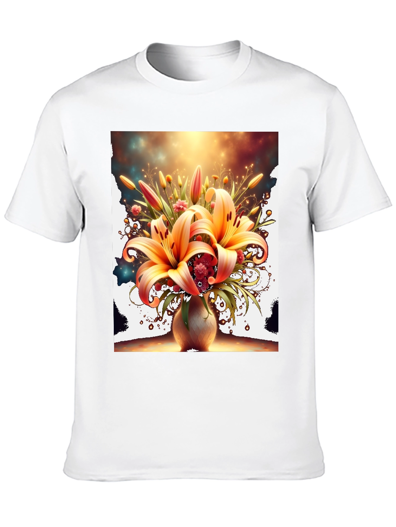 Floral Lily Graphic Tee - Artistic Design T-Shirt