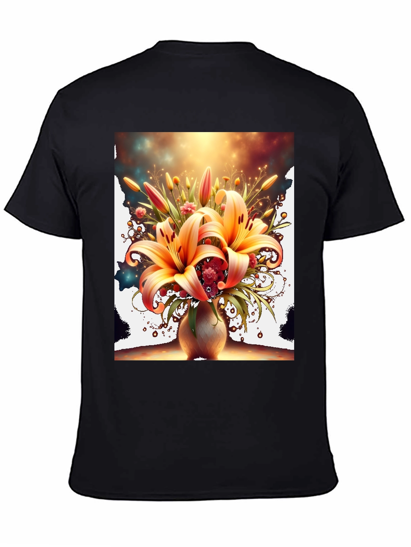 Floral Lily Graphic Tee - Artistic Design T-Shirt