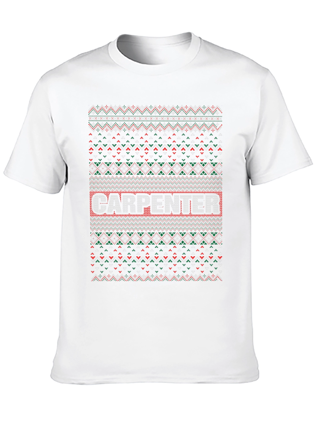 Carpenter Ugly Christmas Sweater Style T-Shirt
