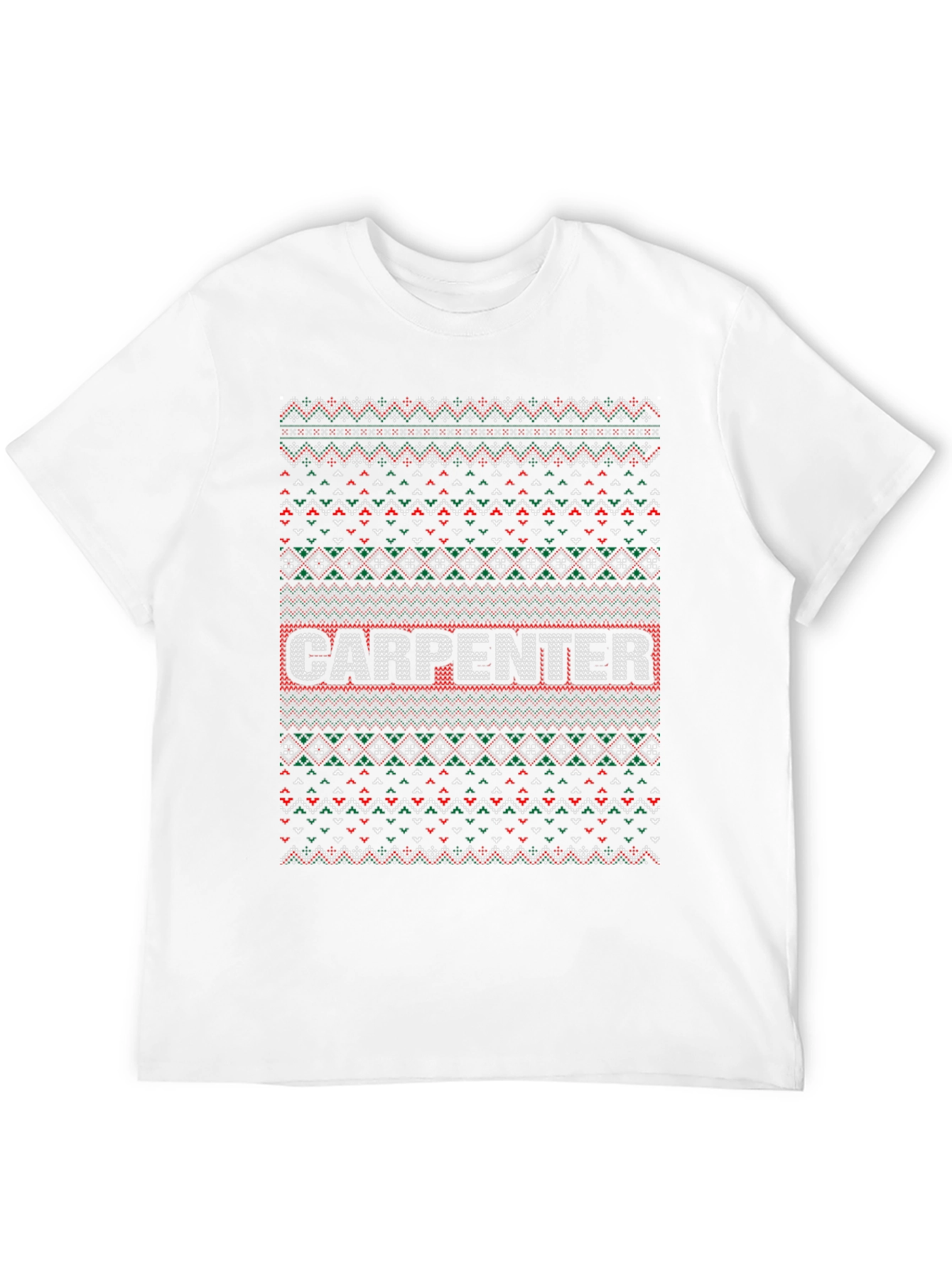 Carpenter Ugly Christmas Sweater Style T-Shirt