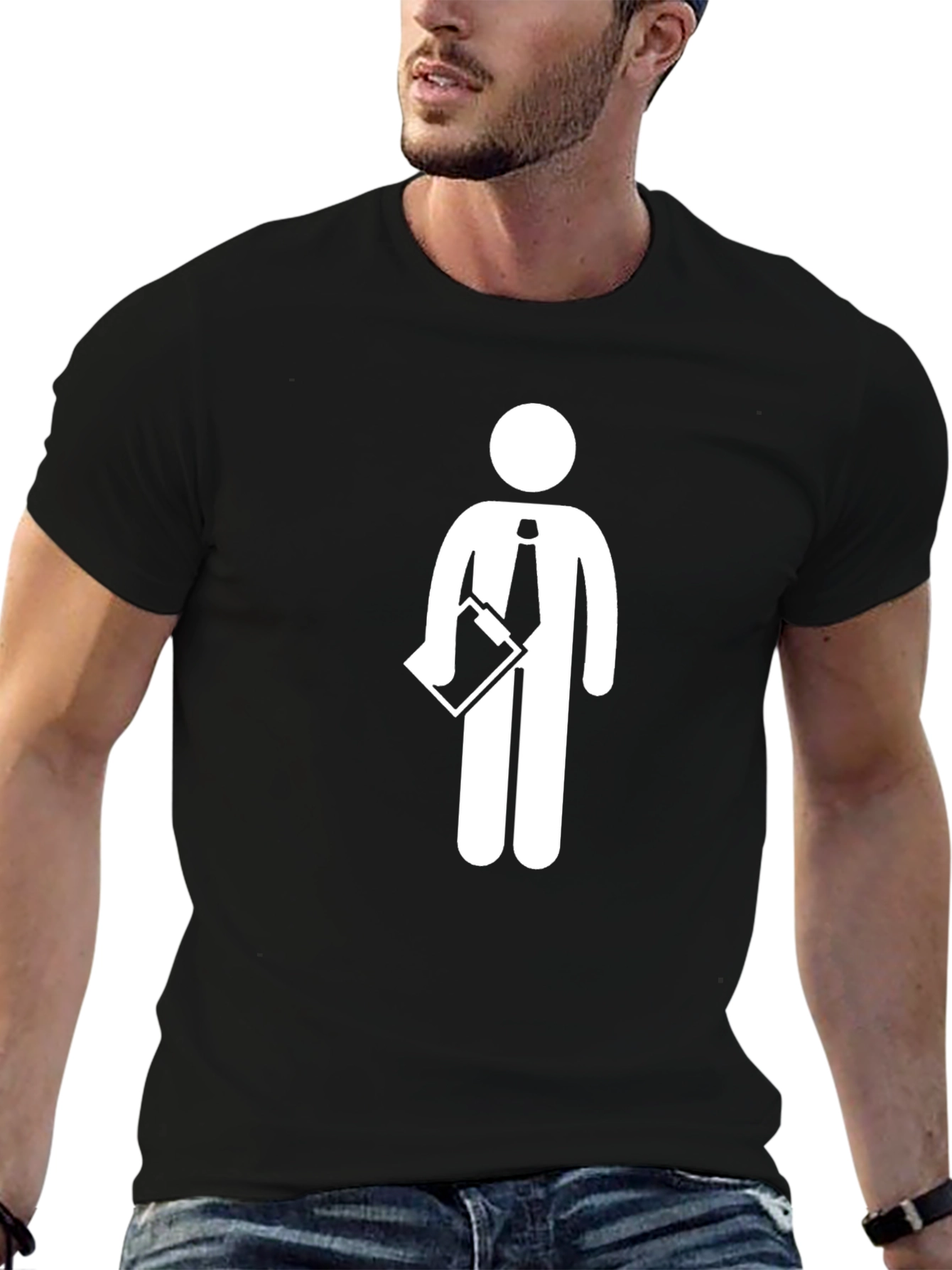 Business Man Graphic Tee - Funny Stick Figure Shirt