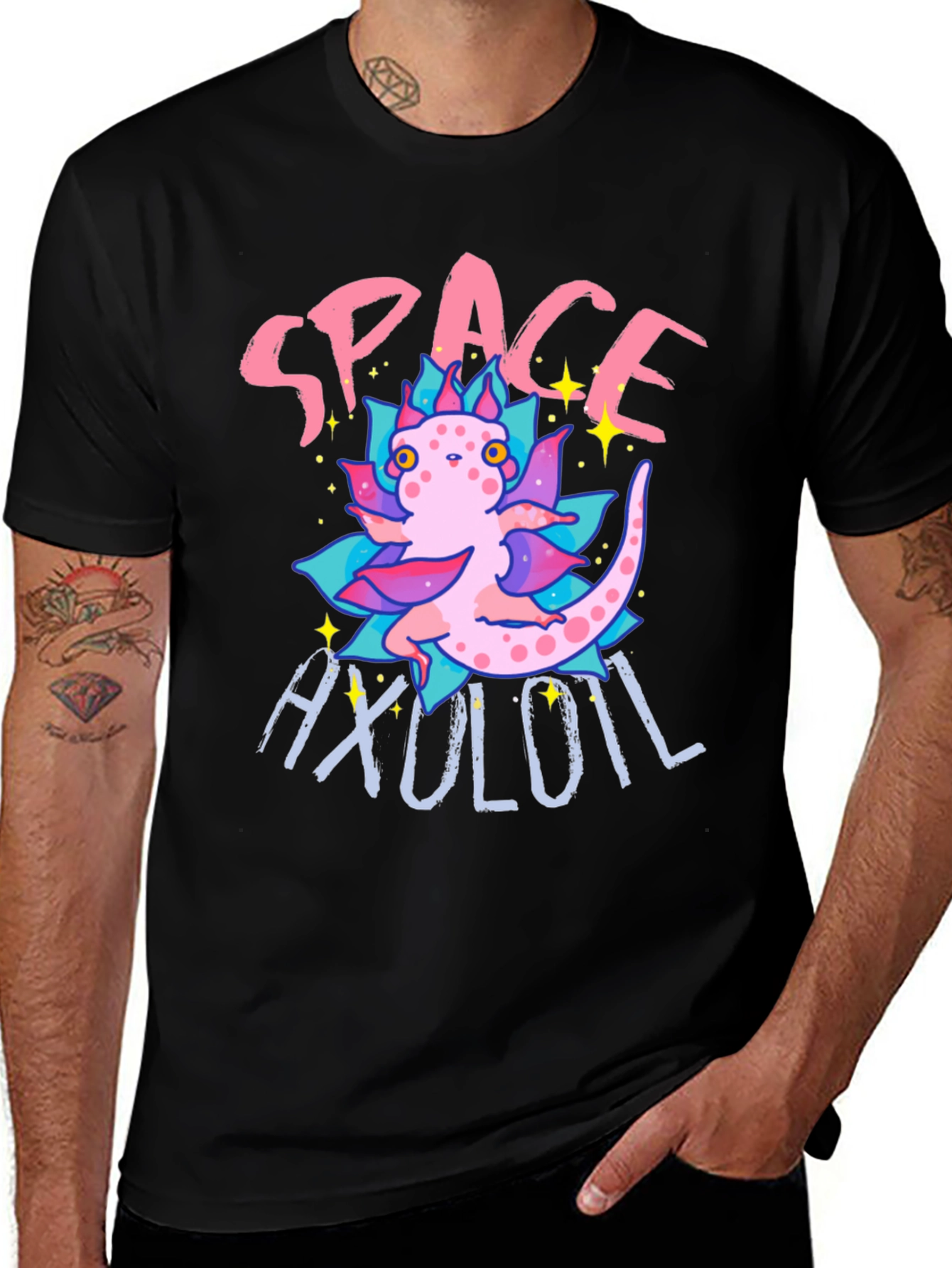 Space Axolotl T-Shirt - Cute Amphibian Tee