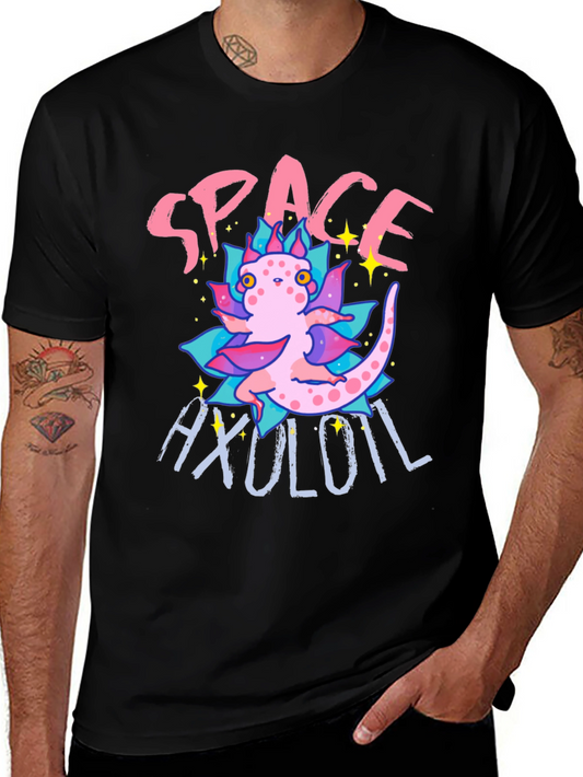 Space Axolotl T-Shirt - Cute Amphibian Tee