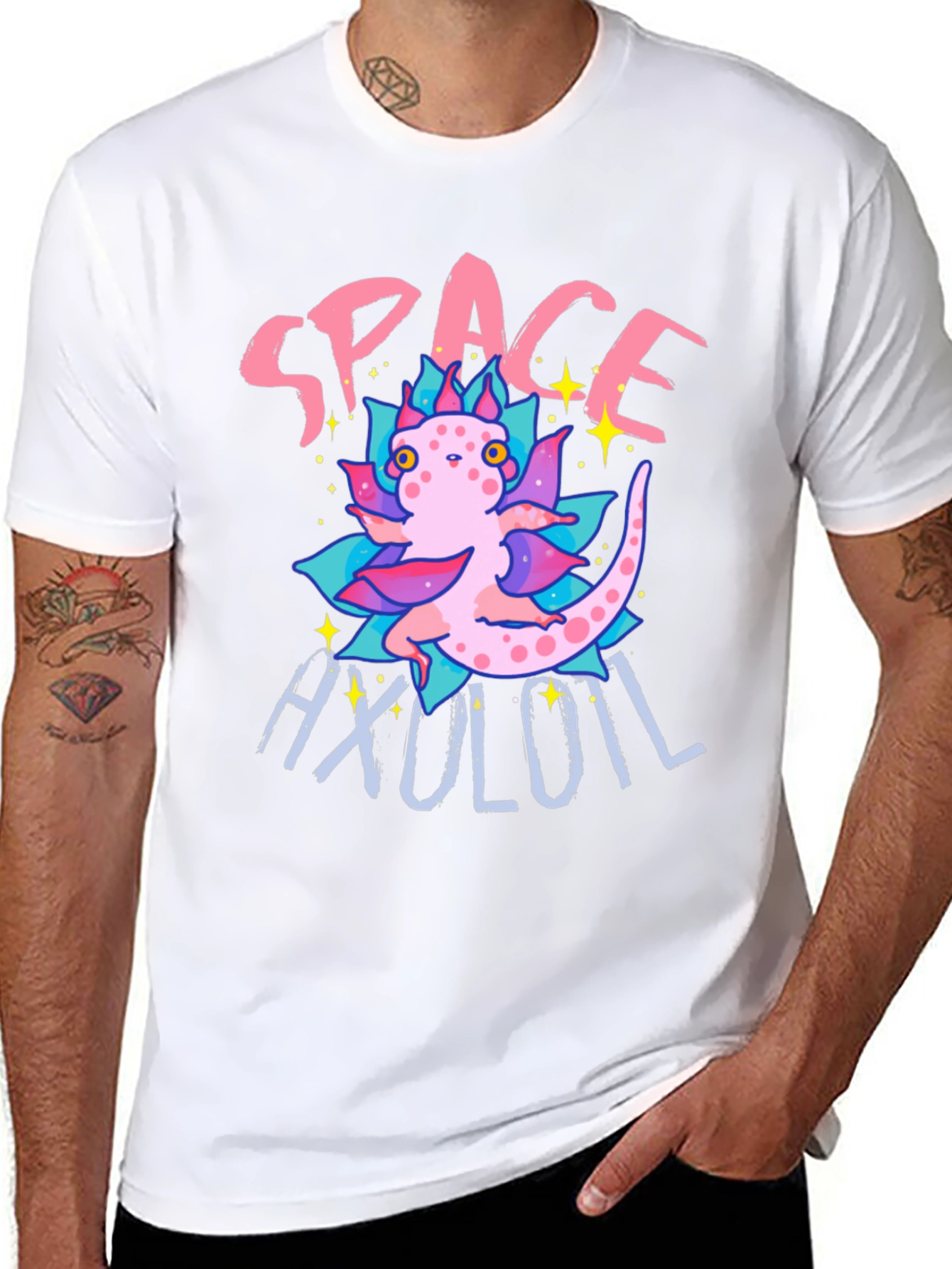 Space Axolotl T-Shirt - Cute Amphibian Tee