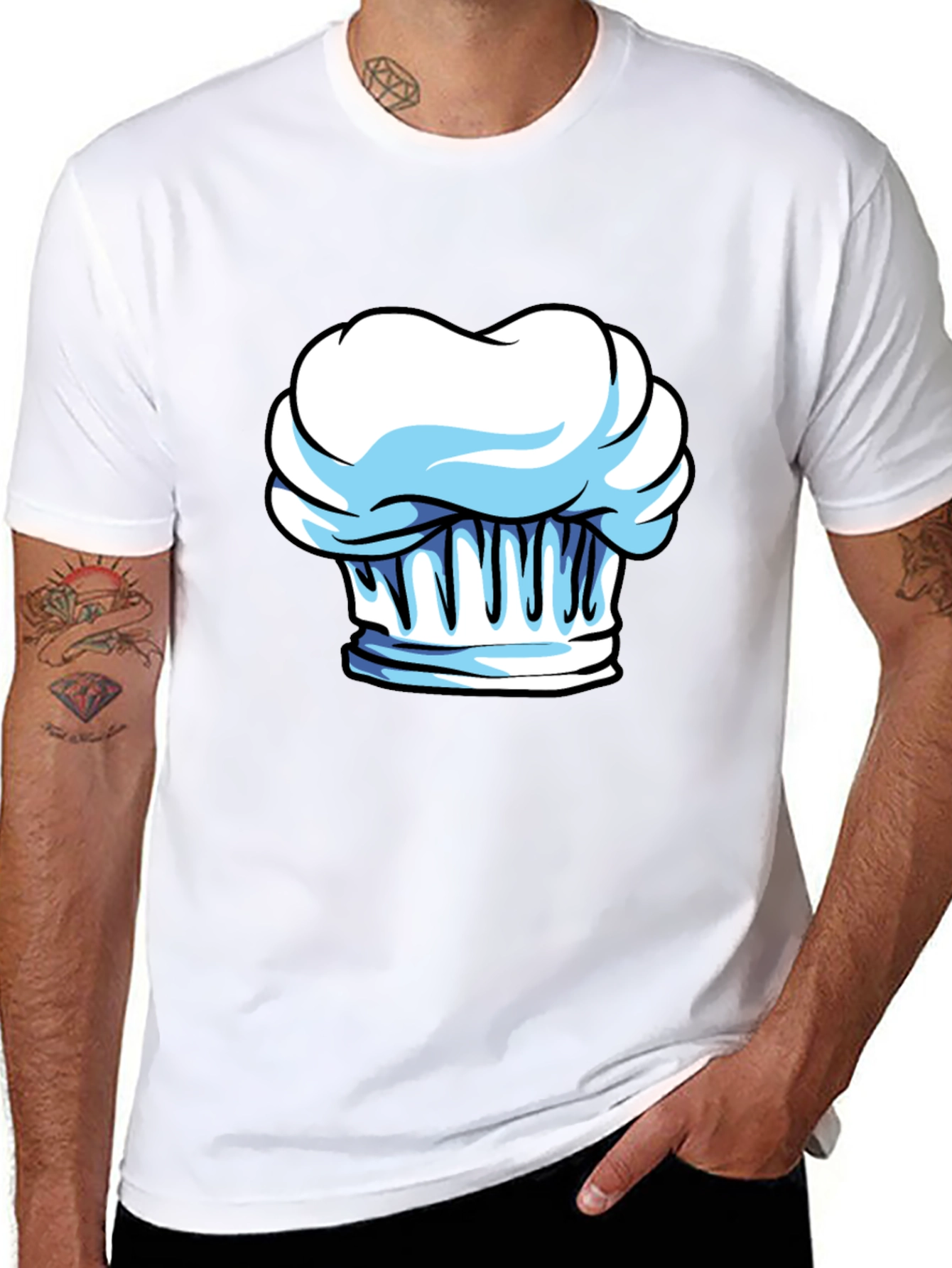 Chef Hat Graphic Tee - Stylish Cotton Blend