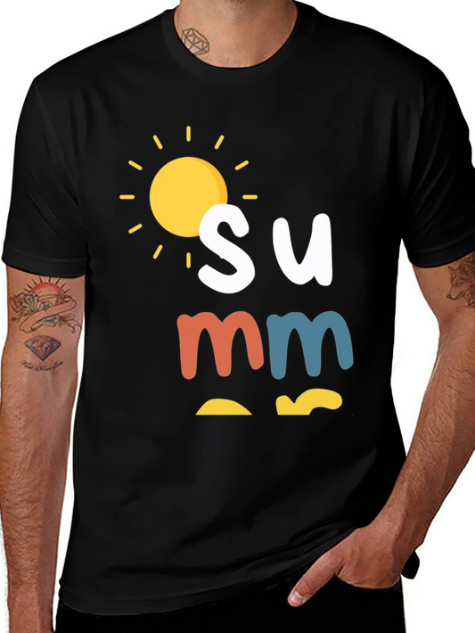 Summer Graphic Print Black T-Shirt